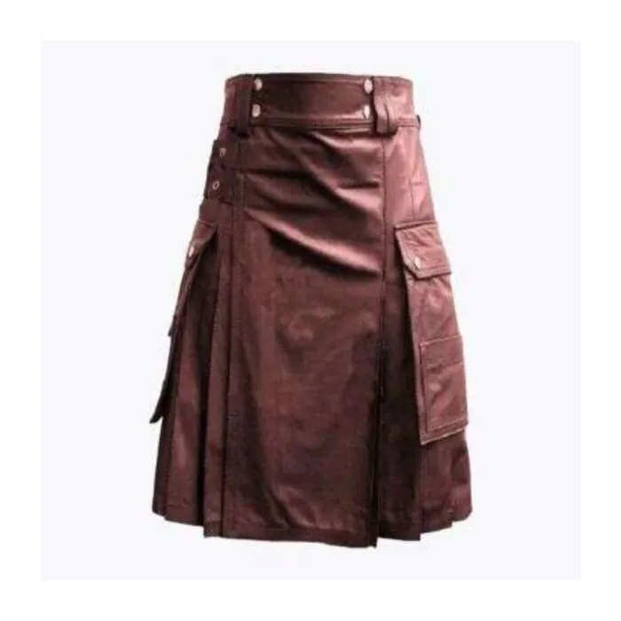 Leather kilt with Cargo Pockets